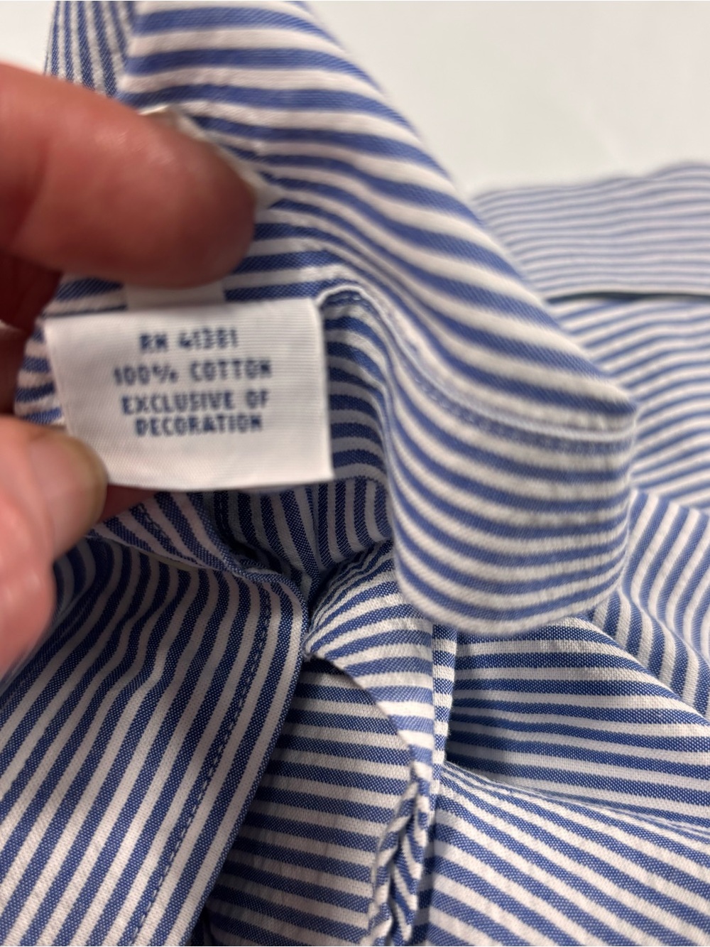 Polo Ralph Lauren Seersucker Mens XL Short Sleeve Shirt Blue/white Pink Pony - Picture 6 of 7